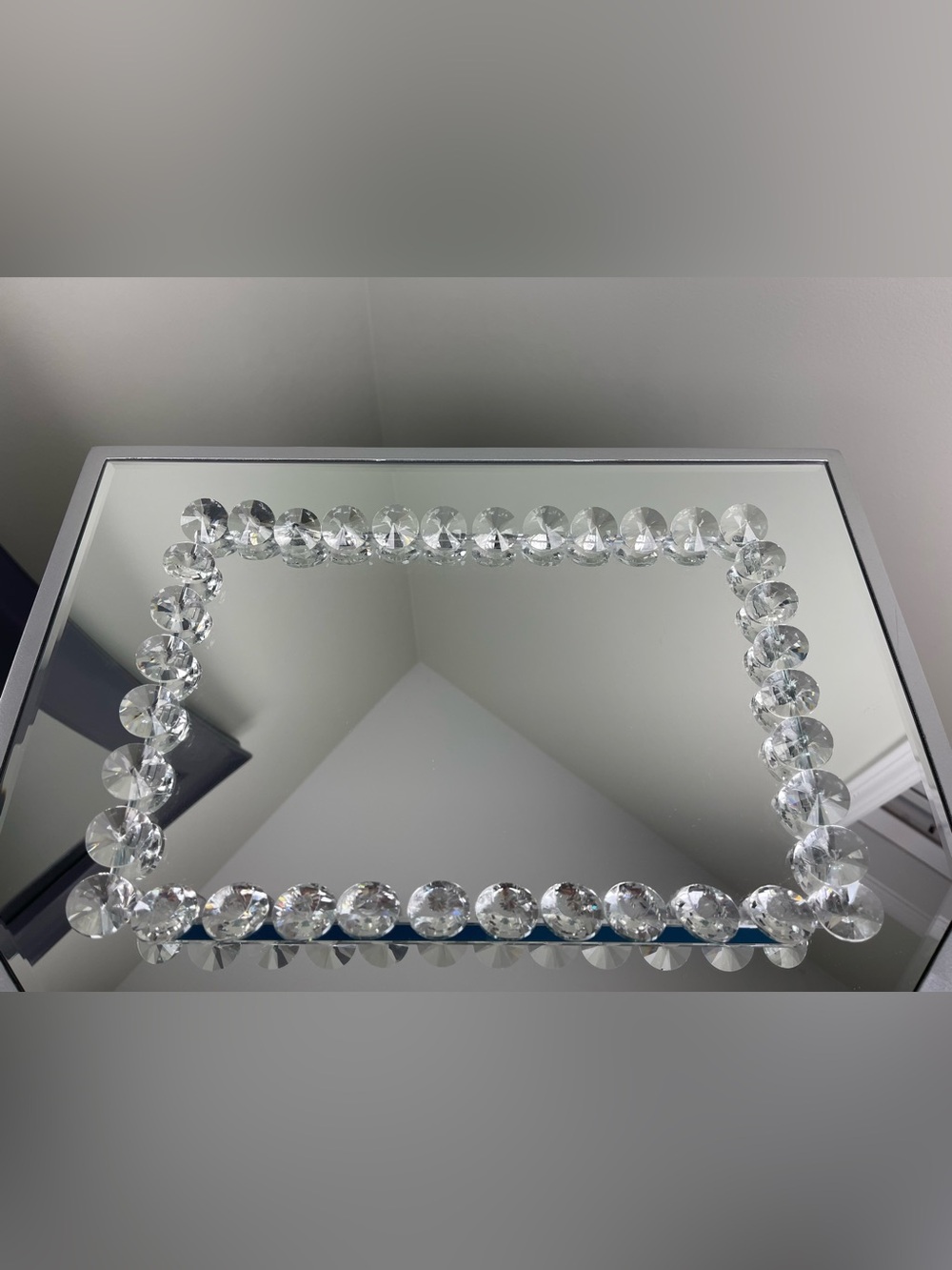 HomeGoods Crystal Glass Mirrored Tray – Glam Perfume & Vanity Decor